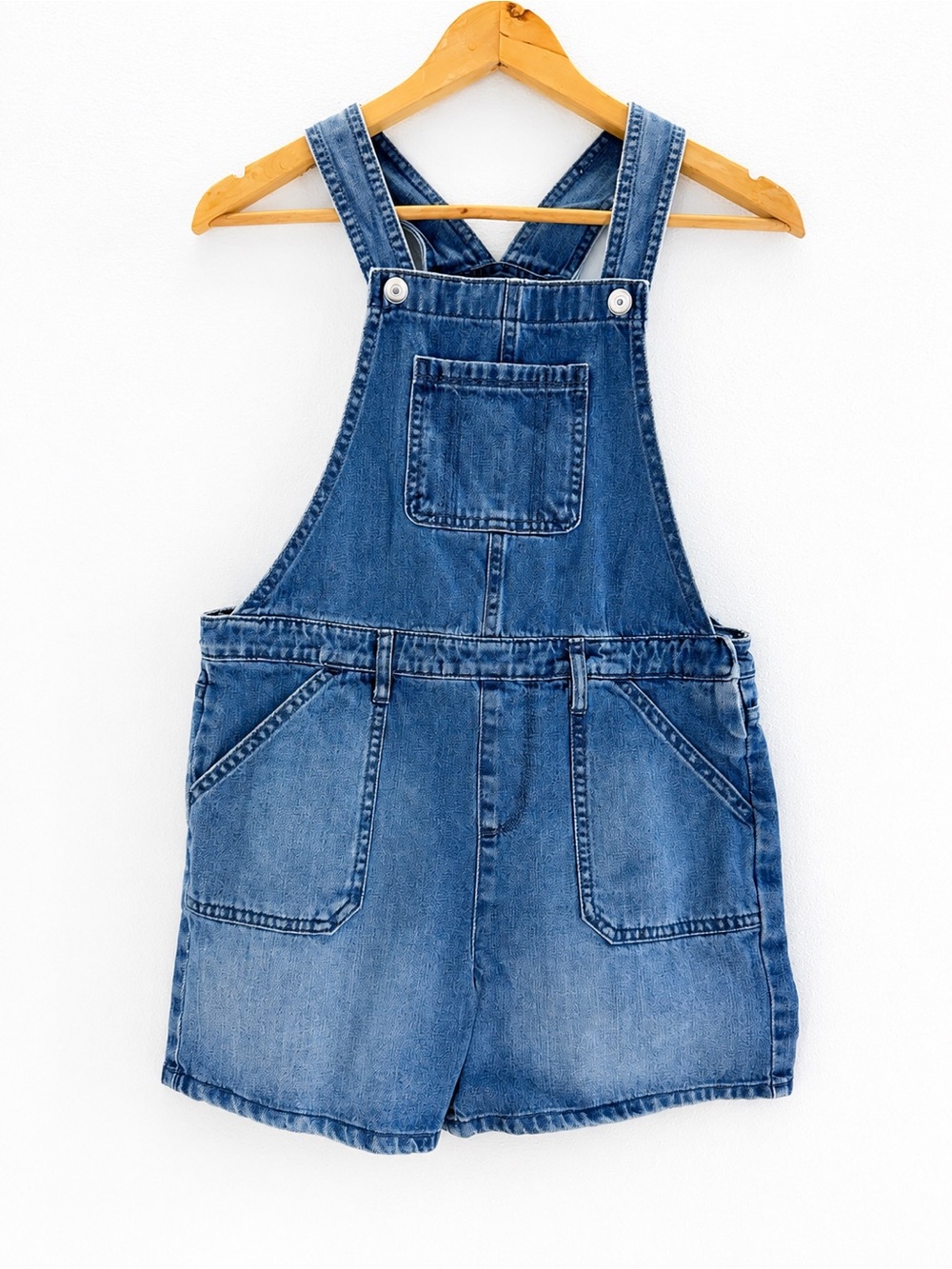 PLACE Girls Denim Short Overalls‎ Size 12 Blue Cotton Bib Shortalls Romper